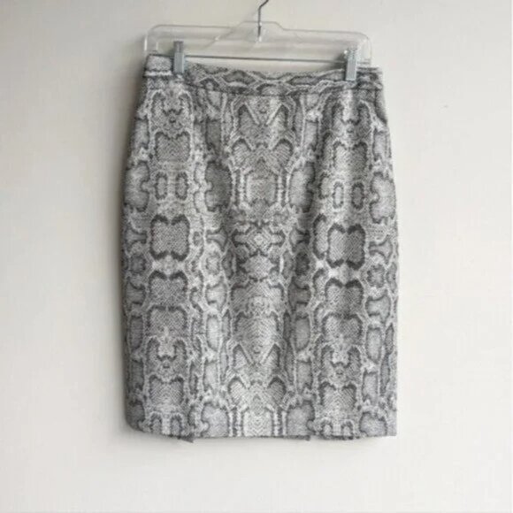 Pink Tartan silver metallic snake print pencil skirt - Picture 1 of 5